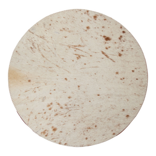 Mars & More placemat koeienhuid rond bruin/wit Ø38cm