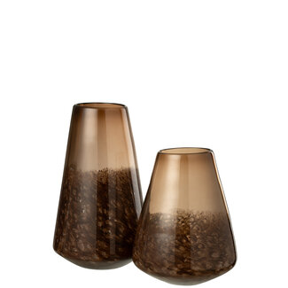 J-Line Grote vaas van kegelvormig glas, donkerbruin