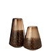 J-Line Grote vaas van kegelvormig glas, donkerbruin