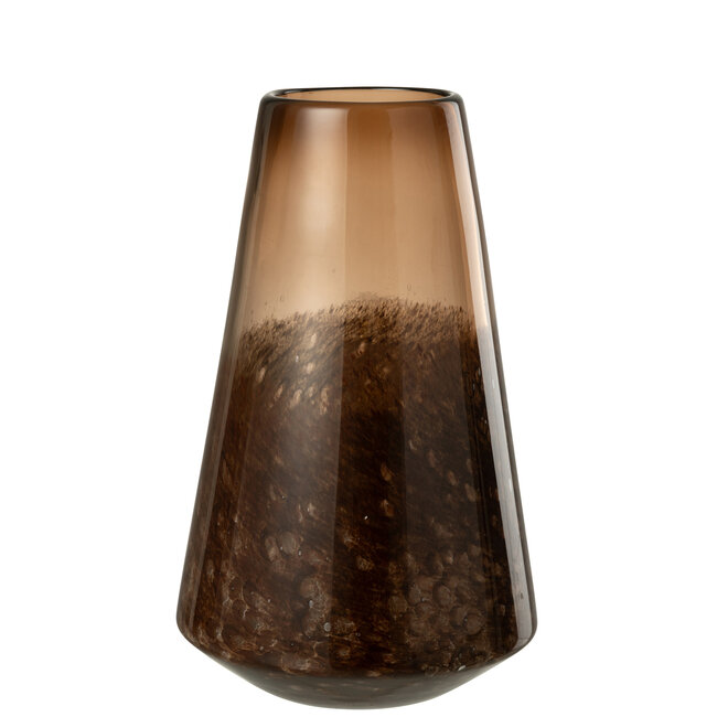 J-Line Grote vaas van kegelvormig glas, donkerbruin