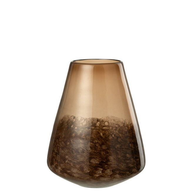 J-Line Vaasje kegelvormig glas donkerbruin klein