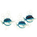 J-Line Wanddecoratie: Vis met luchtbellen, ijzerblauw/wit