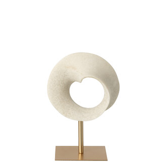 J-Line Abstracte decoratie van hars in wit/goud, klein formaat