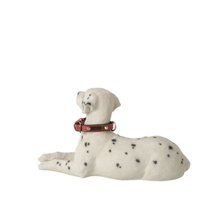 J-Line Dalmatiër liggend, polyhars, wit/zwart