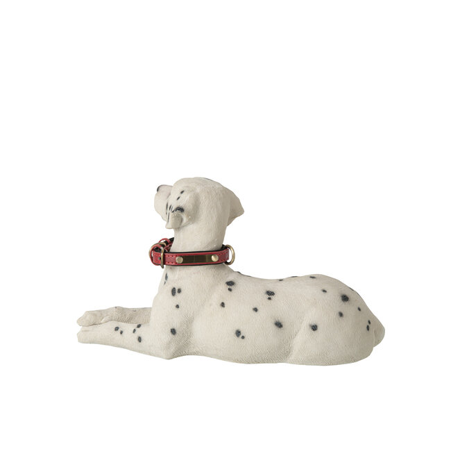 J-Line Dalmatiër liggend, polyhars, wit/zwart