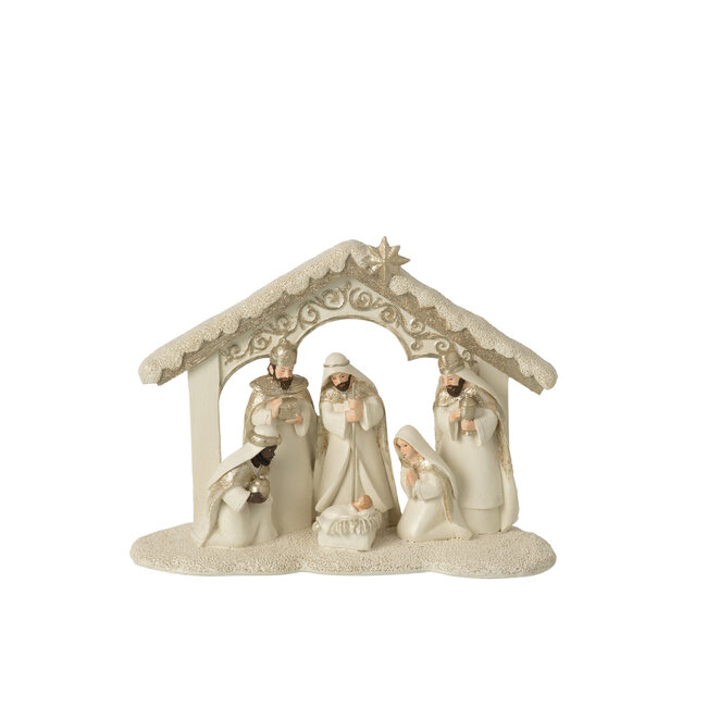J-Line Geboortesteen Lichtbeige/Goud Groot