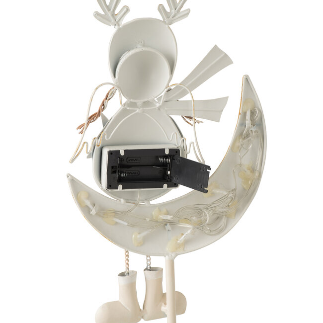 J-Line Kindgeleide maan van metaal, wit/goud