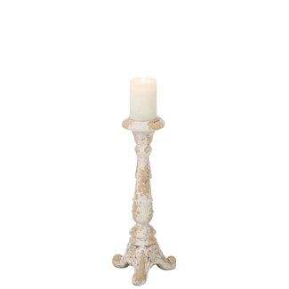 J-Line Theelichthouder voor buiten, magnesium, ecru/beige
