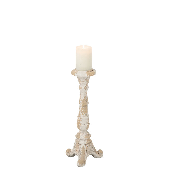 J-Line Theelichthouder voor buiten, magnesium, ecru/beige