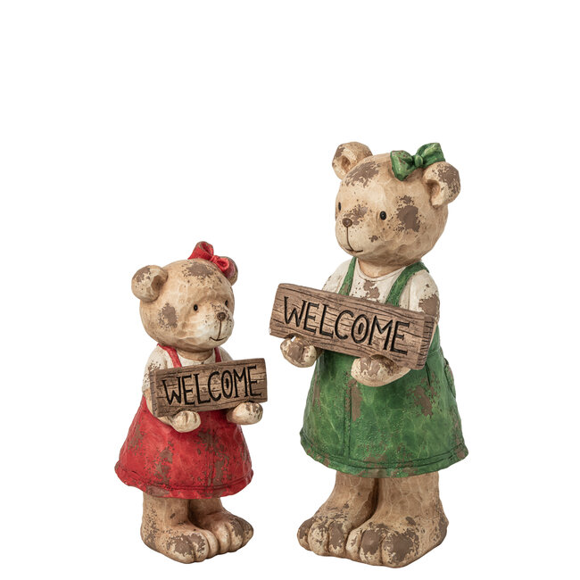 J-Line Bear Welcome Magnesium Groen/Bruin