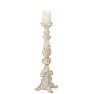 J-Line Theelichthouder voor buiten, magnesium, ecru/beige