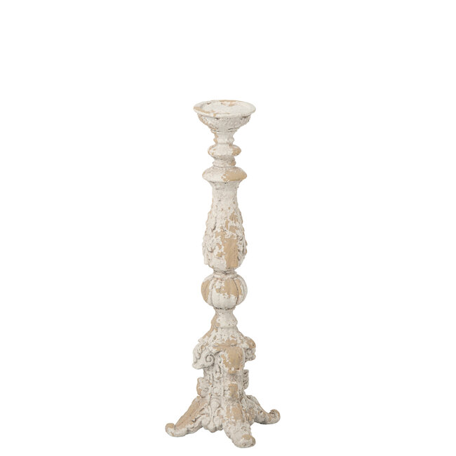 J-Line Theelichthouder voor buiten, magnesium, ecru/beige