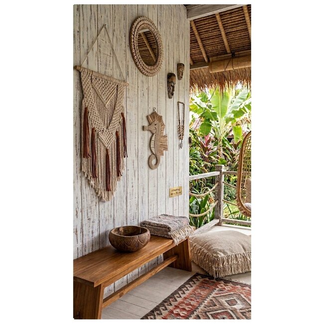 Bali-Dreams Wanddecoratie schelpen zeepaardje 40 x 28 x 1cm