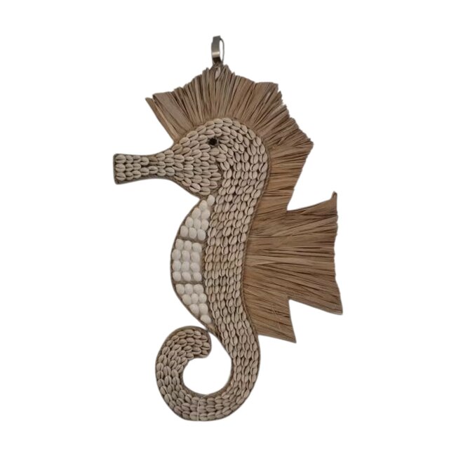 Bali-Dreams Wanddecoratie schelpen zeepaardje 40 x 28 x 1cm