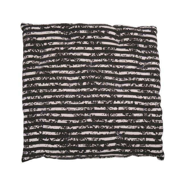 Linen & More Vintage Stripe stoelkussen zwart 40x40cm+5cm
