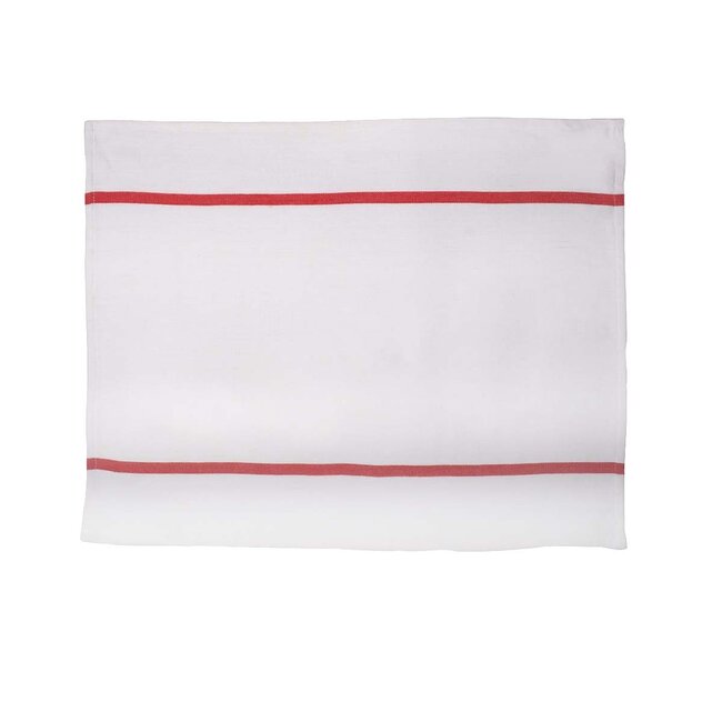 Linen & More Herringbone Stripe Keukenhanddoek blauw+grijs+rood 50x70cm (set of 3)