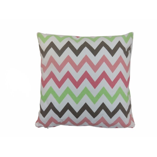 Linen & More Multi Zigzag kussen roze 45x45cm