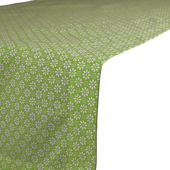 Linen & More Daisy Tafelloper groen 50x140cm