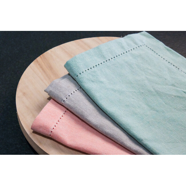 Linen & More Nena Recycled Cotton Placemat peach 35x50cm (set of 4)