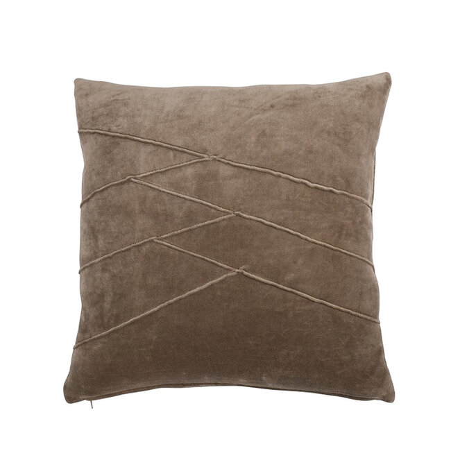 Linen & More Uneven Pintuck kussen taupe 45x45cm