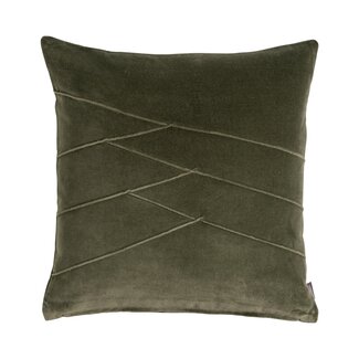 Linen & More Uneven Pintuck kussen groen 45x45cm