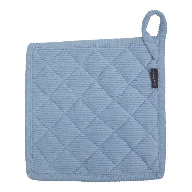 Linen & More Corduroy pannenlap blauw  20x20cm