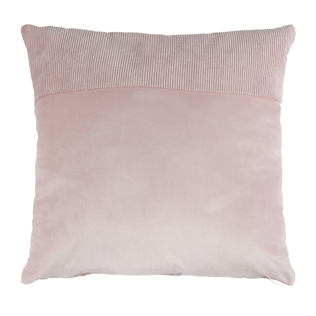 Linen & More Cushion velvet soft pink & corduroy 45 x 45 cm