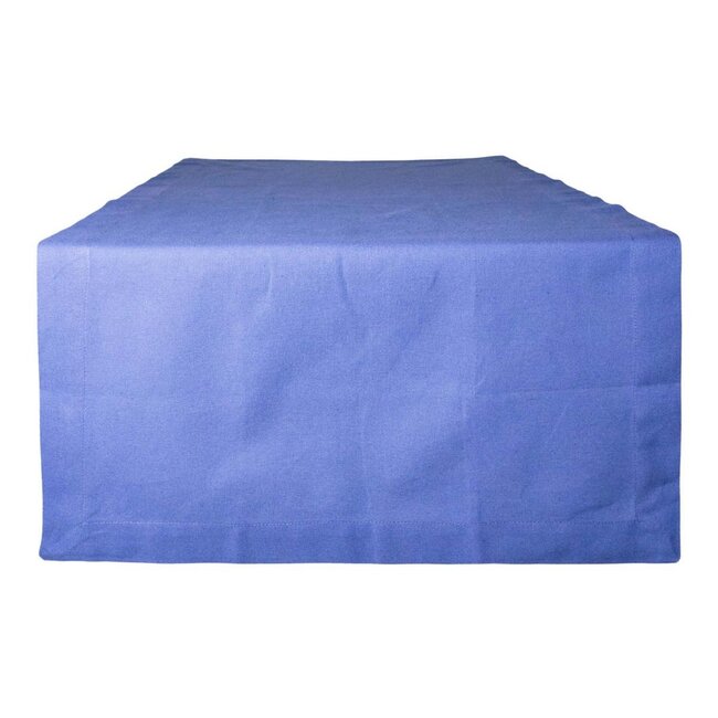 Linen & More Delfts blauw Uni Tafelloper 50x140cm