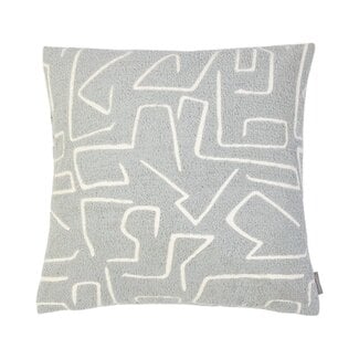 Linen & More Roy chenille jaquard kussen lichtgrijs 45x45cm