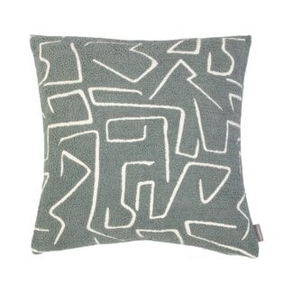 Linen & More Roy chenille jaquard kussen donkergrijs 45x45cm