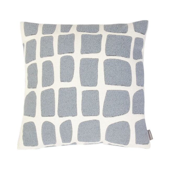 Linen & More Doby chenille jaquard kussen lichtgrijs 45x45cm