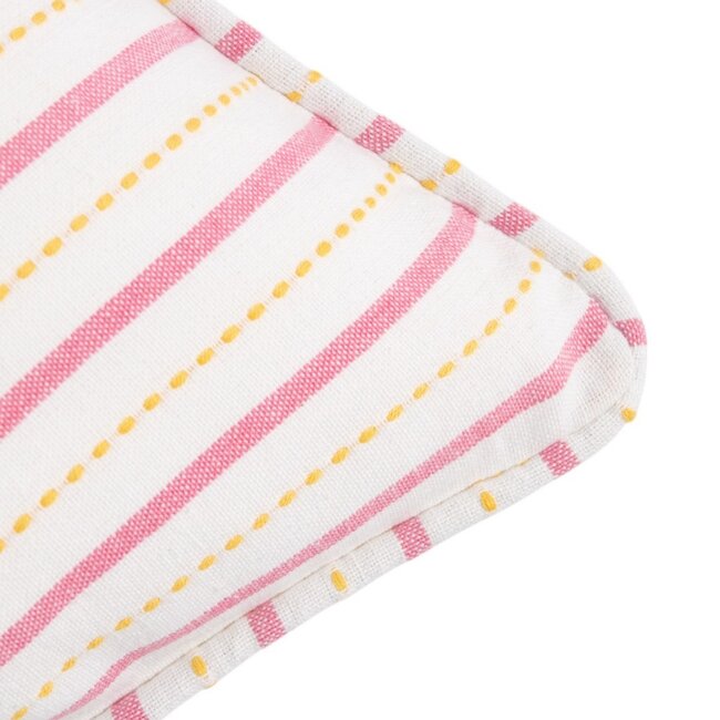 Linen & More Vivino Kussen strepen wit roze geel 45x45cm