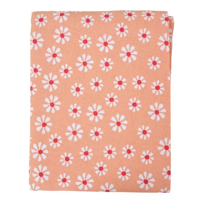 Linen & More Daisy Flowers Tafelkleed Textiel oranje rond 160cm