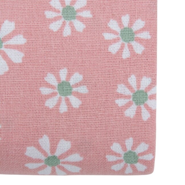 Linen & More Daisy Flowers Tafelkleed Textiel roze 140x250cm