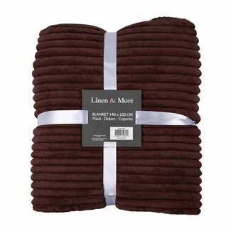 Linen & More Plaid Strepen Bruin 140x200cm Linen & More Plaid Strepen Bruin 140x200cm