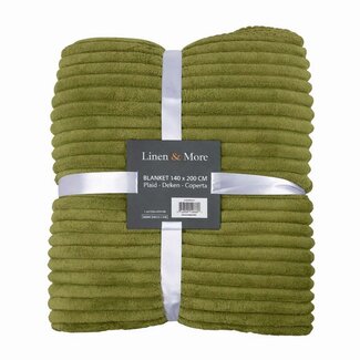 Linen & More Plaid Strepen Groen 140x200cm Linen & More Plaid Strepen Groen 140x200cm