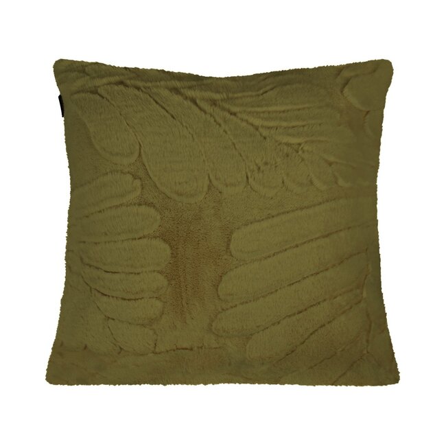 Linen & More Kussen Bladeren Groen 45x45cm