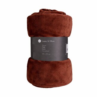 Linen & More Marmaris Plaid Bruin 130x170cm (rolled)
