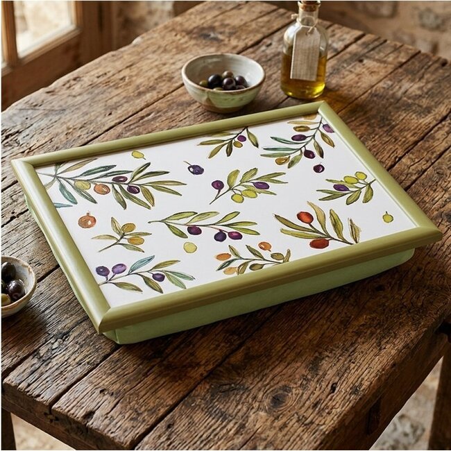 Jennifer Roos Schootkussen -laptray olijventak -44 x 34 x 6 cm