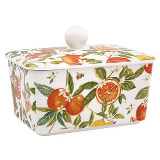 Lesser & Pavey Porseleinen botervloot – Citrus  16 × 10 × 10 cm