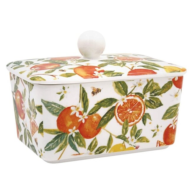 Lesser & Pavey Porseleinen botervloot – Citrus  16 × 10 × 10 cm