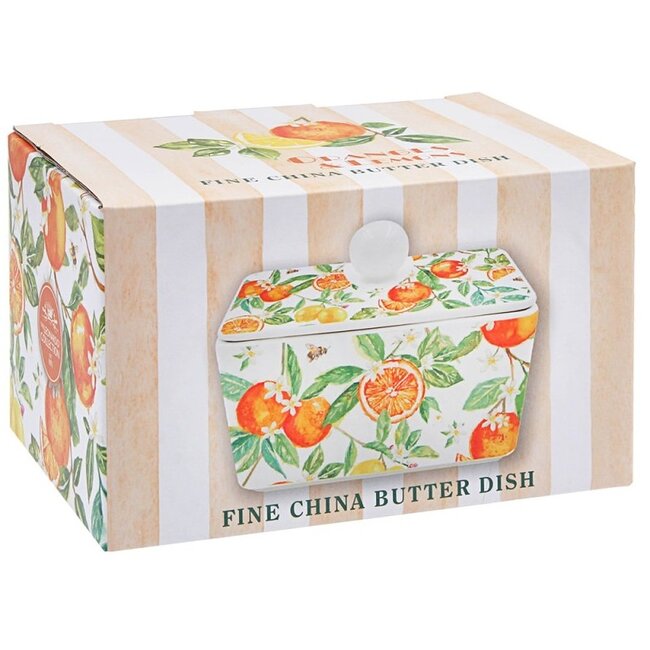 Lesser & Pavey Porseleinen botervloot – Citrus  16 × 10 × 10 cm