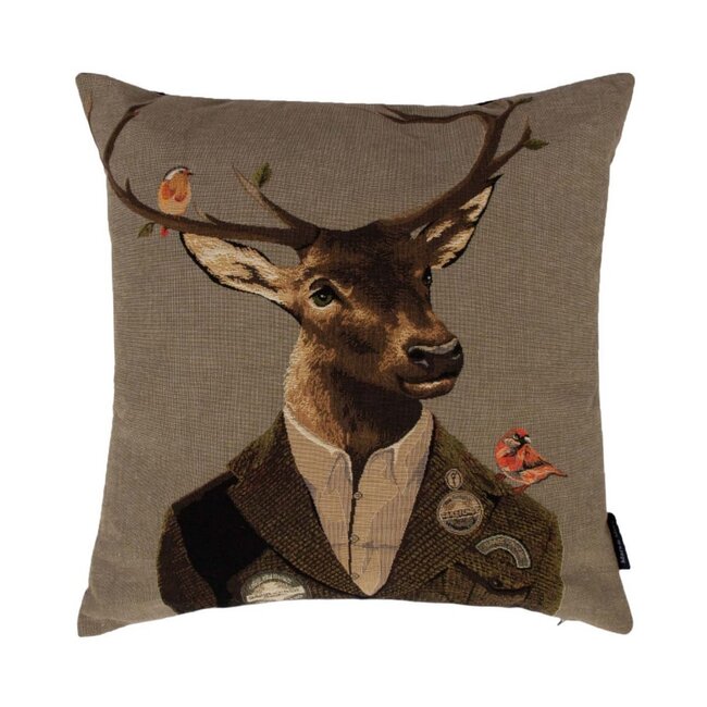Mars & More gobelin kussen jager edelhert 45x45cm