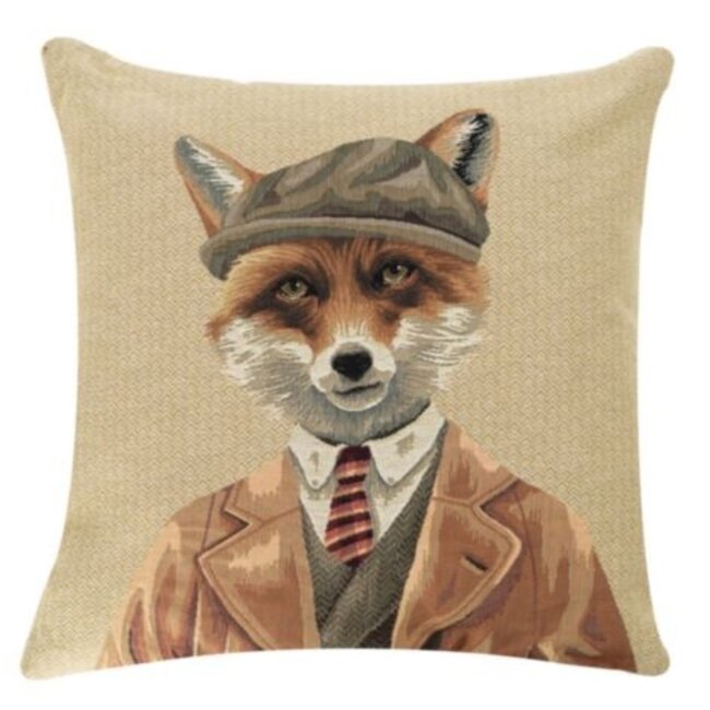 Mars & More gobelin kussen jagers pet vos 45x45cm