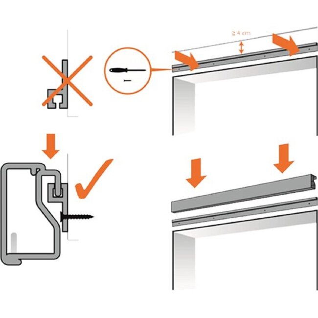 Sun Arts h-profiel 100cm  voor vliegengordijn