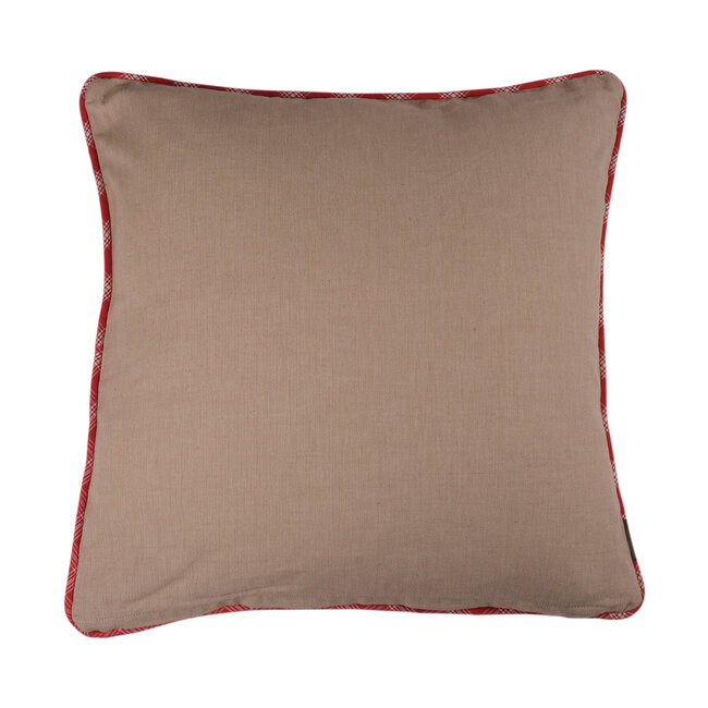 Linen & More Cushion Levy check 45x45 linen/red