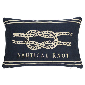 Mars & More gobelin sierkussen navy platte knoop 30x45cm