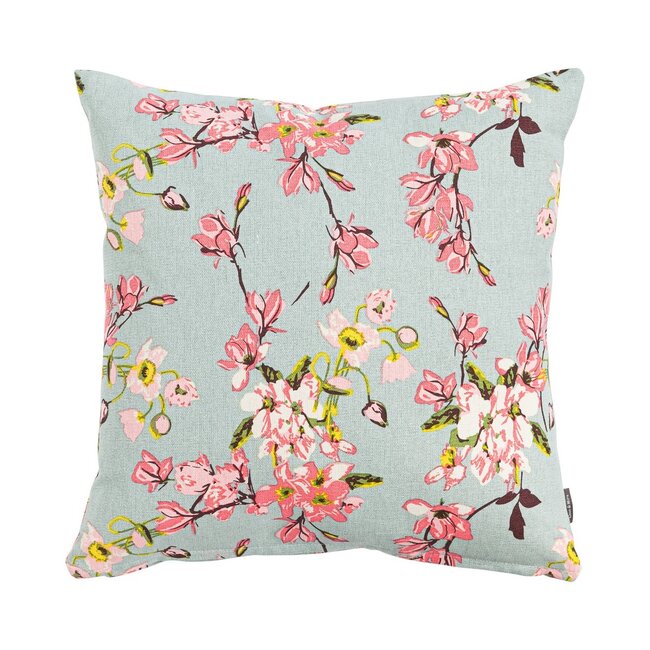 Linen & More Blossom light blue Cushion 45 cm x 45 cm