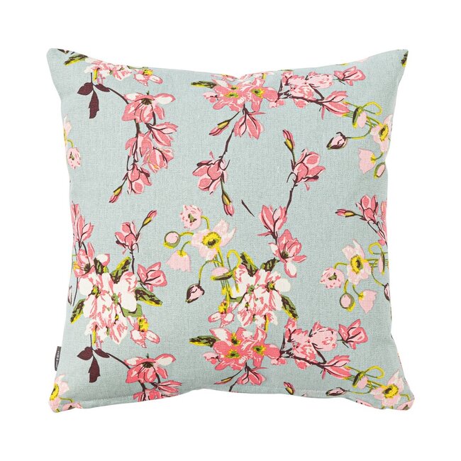 Linen & More Blossom light blue Cushion 45 cm x 45 cm