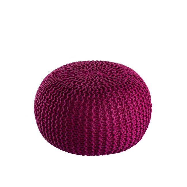 Dream-Living Duurzame poef Ø 45cm bordeauxrood voor binnen- buiten- zwembad